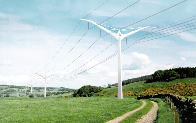 Illustration for article titled These Beautiful Giant Sculptures Support Power Lines With Style